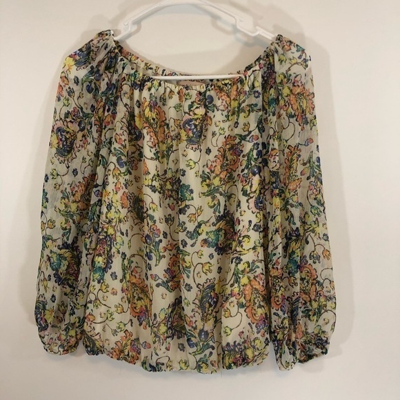 5/$25 Philosophy Off the Shoulder Floral Blouse S - Picture 1 of 5